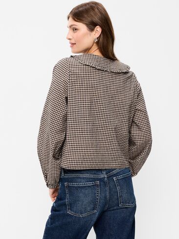 Old Navy Long-Sleeve Statement Collar Button-Front Top - LS STATEMENT C:SBRWNPLD in Saudi Arabia