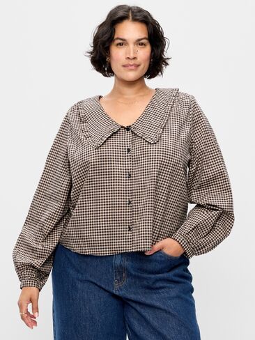 Old Navy Long-Sleeve Statement Collar Button-Front Top - LS STATEMENT C:SBRWNPLD in Saudi Arabia