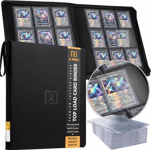 X PRO Top Load Card Binder - Compatible with Top-loading Card Cases - Fits 252 | 20 Premium Loaders Included | 9-Pocket Ringless Double-Sided Pages | Premium Storage for TCG & Sports Cards in Kuwait