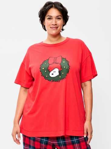 Old Navy Peanuts™ Snoopy Oversized Tunic T-Shirt - Scotty Red in Saudi Arabia