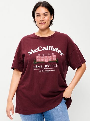 Old Navy Home Alone™ Oversized Tunic T-Shirt - Deep Cherry Red in Saudi Arabia