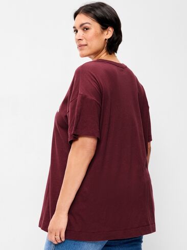 Old Navy Home Alone™ Oversized Tunic T-Shirt - Deep Cherry Red in Saudi Arabia