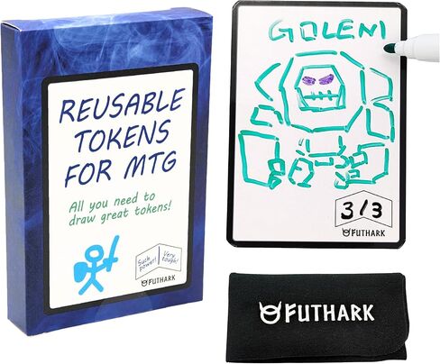 Futhark Dry Erase MTG Token Cards, 50 Double-Sided Reusable Set, Commander in Kuwait