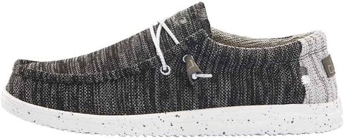 Hey Dude Men's Wally Hawk White Black Size 10 | Men’s Shoes | Men's Lace Up Loafers | Comfortable & Light-Weight in Kuwait