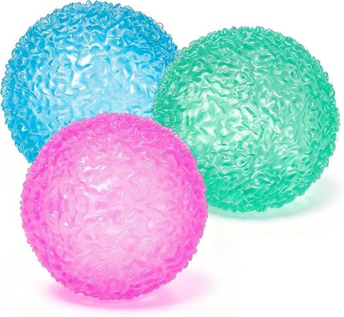3pc Stress Balls for Adults, Squishy Ball Sensory Textured Memory Gel Fidget Toys for Kids/Adults Hand Exercises, Valentines Day Party Favors Anxiety Relief Squeeze Ball(1.80“) in Kuwait