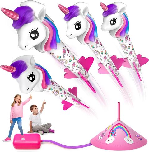 beefunni Unicorn Rocket Launcher for Kids,4 Unicorns Outdoor Toys for Girls in Saudi Arabia