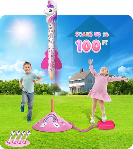 beefunni Unicorn Rocket Launcher for Kids,4 Unicorns Outdoor Toys for Girls in Saudi Arabia