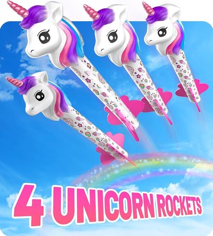 beefunni Unicorn Rocket Launcher for Kids,4 Unicorns Outdoor Toys for Girls in Saudi Arabia