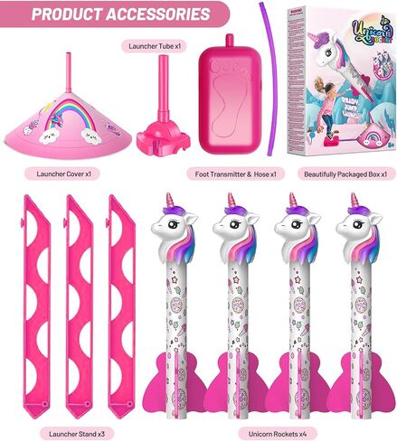beefunni Unicorn Rocket Launcher for Kids,4 Unicorns Outdoor Toys for Girls in Saudi Arabia