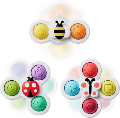 LiKee Strong Suction Cup Fidget Rotating Sensory Bath Toys for Baby (Sun) in Saudi Arabia