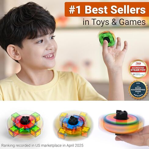 TOSY Magnet Fidget Spinner Mini - 8 Blocks, 3 in 1 Toy: Transformable Fidget Spinner, Infinity Cube, 2x2 Puzzle Cube, Easter Basket Stuffers for Kids/Adults, STEM Sensory Stress Relief Toy in Kuwait