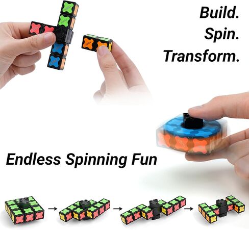 TOSY Magnet Fidget Spinner Mini - 8 Blocks, 3 in 1 Toy: Transformable Fidget Spinner, Infinity Cube, 2x2 Puzzle Cube, Easter Basket Stuffers for Kids/Adults, STEM Sensory Stress Relief Toy in Kuwait
