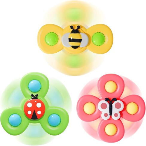 LiKee Strong Suction Cup Fidget Rotating Sensory Bath Toys for Baby 10+ Months (Insect-1) in Saudi Arabia
