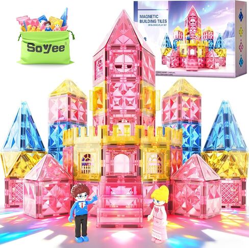 Diamond Magnetic Tiles Princess Castle Building Girls Toys Ages 3-12 Games in Kuwait
