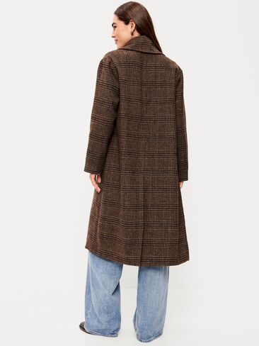 Old Navy Oversized Full-Length Overcoat - Brown Plaid in Kuwait
