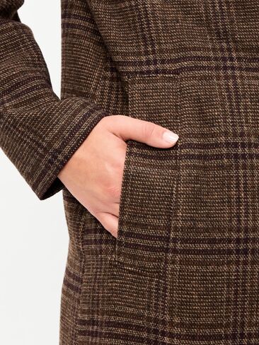 Old Navy Oversized Full-Length Overcoat - Brown Plaid in Kuwait