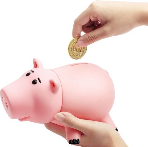 Piggy Bank, Cute Plastic Coin Bank for Boys and Girls, Unbreakable Pig Money Bank for Kids Gift (Pink) in Kuwait