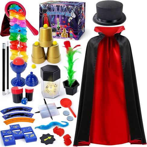 PATIFEED Kids Magic Kit with Magician Costume, Hat, Wand in Saudi Arabia