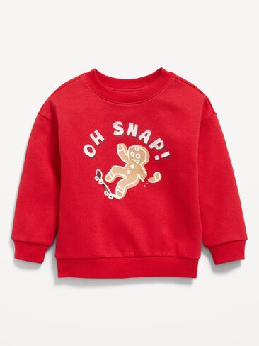 Old Navy Oversized Long-Sleeve Graphic Sweatshirt for Toddler Boys - Robbie Red in Kuwait