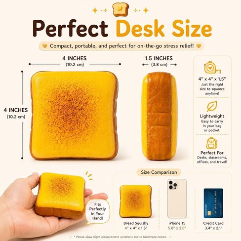 Bread Butter Squishy – Slow Rising Foam Stress Relief Fidget Toy, Soft Squeeze Desk Toy for Relaxation & Focus in Kuwait