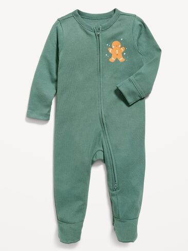 Old Navy 2-Way-Zip Sleep & Play Footed One-Piece for Baby - Forest Shade in Kuwait