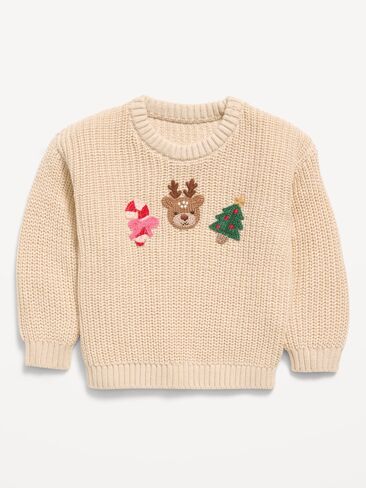 Old Navy Long-Sleeve Graphic Sweater for Baby - Holiday Icons in Kuwait