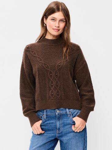 Old Navy SoSoft Crew-Neck Cable Knit Sweater - Earthen in Kuwait