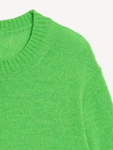 Old Navy Shrunken Cozy Wool-Blend Crew-Neck Sweater - Lush Ivy in Kuwait