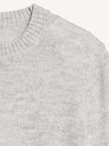 Old Navy Shrunken Cozy Wool-Blend Crew-Neck Sweater - LIGHT GREY in Kuwait
