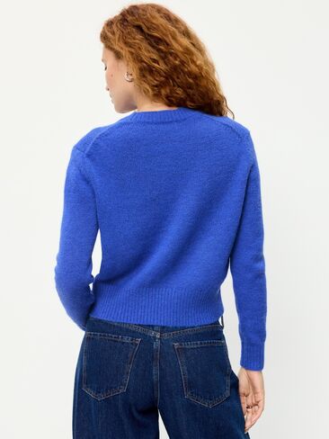 Old Navy Shrunken Cozy Wool-Blend Crew-Neck Sweater - CRAYON BLUE in Kuwait