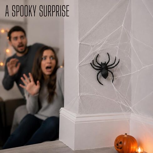 8 PCS Plastic Spiders Black Fake Spiders 3.9"x3.7" Large Spider for Halloween Realistic Prank Prop Home Party Decorations in Kuwait