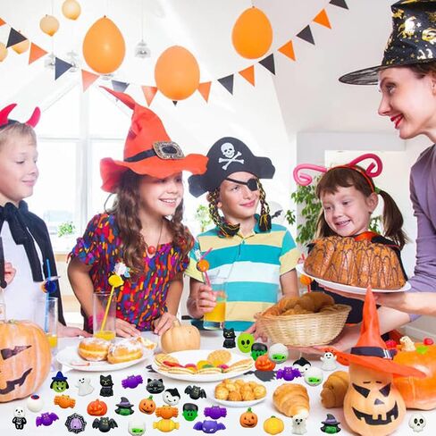 24 Pcs Halloween Mochi Squishy Toys with Gift Box Mini Kawaii Mochi Squeeze Toy Stress Reliever Anxiety Packs for Kids Party Favors Halloween Miniatures Halloween Treat Bags Gifts in Saudi Arabia