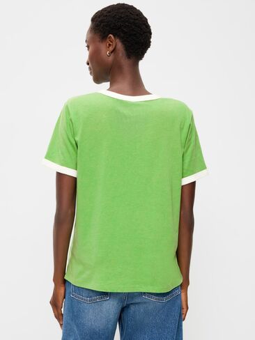 Old Navy EveryWear Crew-Neck Graphic Ringer T-Shirt - Lush Ivy in Saudi Arabia