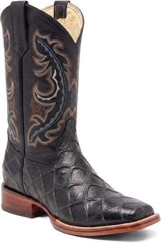 Western Shops Men’s Leather Pirarucu Fish Print Cowboy Western Boots in Saudi Arabia