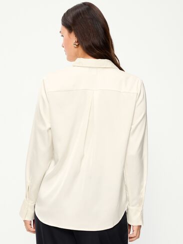 Old Navy Satin Button-Down Shirt - Creme De La Creme in Saudi Arabia