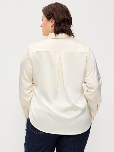 Old Navy Satin Button-Down Shirt - Creme De La Creme in Saudi Arabia