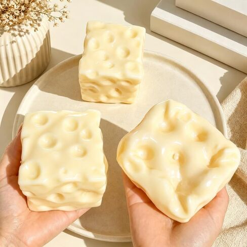 Realistic Swiss Cheese Squishy Toy – Dough Texture Stress Relief Fidget Toy for Adults, Anxiety Relief Sensory Tool, Unique Desk Decor, Not Edible-1PC in Saudi Arabia