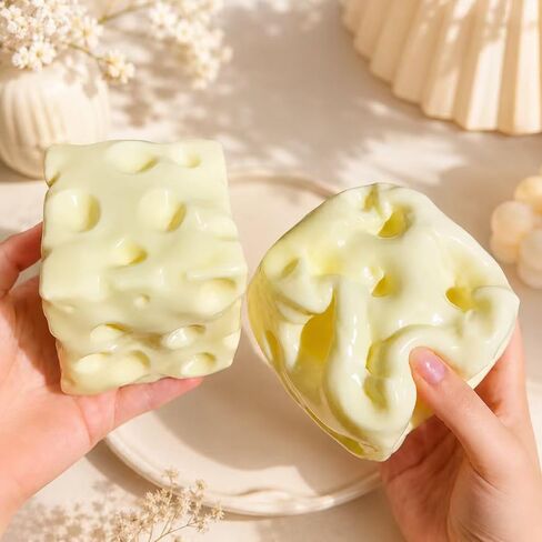 Realistic Swiss Cheese Squishy Toy – Dough Texture Stress Relief Fidget Toy for Adults, Anxiety Relief Sensory Tool, Unique Desk Decor, Not Edible-1PC in Saudi Arabia