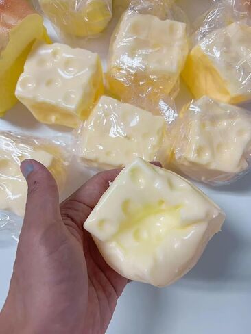Realistic Swiss Cheese Squishy Toy – Dough Texture Stress Relief Fidget Toy for Adults, Anxiety Relief Sensory Tool, Unique Desk Decor, Not Edible-1PC in Saudi Arabia