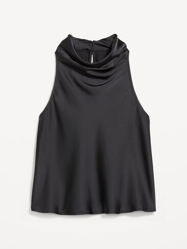 Old Navy Satin Cowl-Neck Tank Top - Black Jack in Saudi Arabia