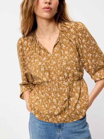 Old Navy Long-Sleeve Tie-Front Top - Yellow Floral in Saudi Arabia