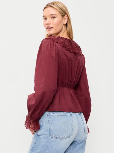 Old Navy Long-Sleeve Ruffle Collar Peplum Top - Reddy Or Not in Saudi Arabia