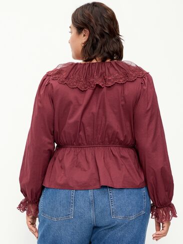 Old Navy Long-Sleeve Ruffle Collar Peplum Top - Reddy Or Not in Saudi Arabia