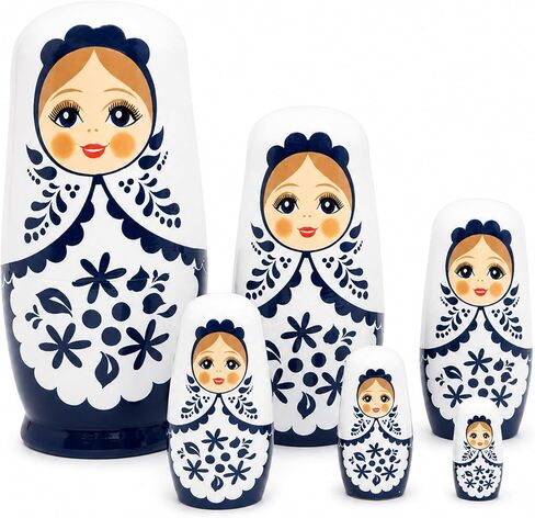Russian Nesting Dolls Handmade Wooden Matryoshka Set Home Decor Halloween in Saudi Arabia