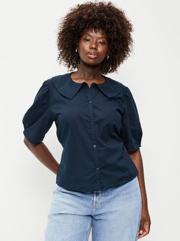 Old Navy Lapel Collar Short-Sleeve Button-Front Top - In the Navy in Saudi Arabia