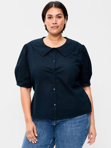 Old Navy Lapel Collar Short-Sleeve Button-Front Top - In the Navy in Saudi Arabia