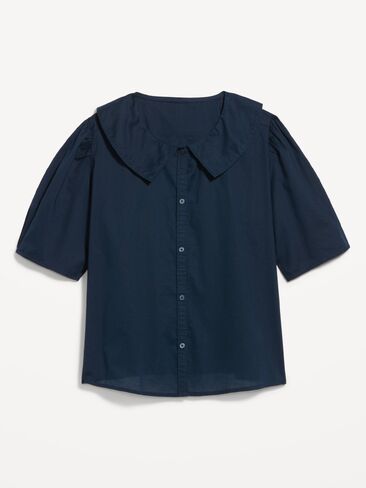 Old Navy Lapel Collar Short-Sleeve Button-Front Top - In the Navy in Saudi Arabia