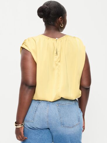 Old Navy Boatneck Drapey Bubble-Hem Top - LIMONCELLO in Saudi Arabia