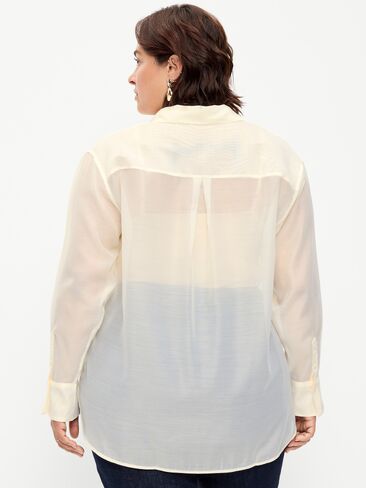 Old Navy Organza Button-Down Shirt - Creme De La Creme in Saudi Arabia
