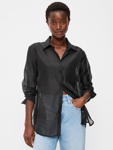 Old Navy Organza Button-Down Shirt - Black Jack in Saudi Arabia